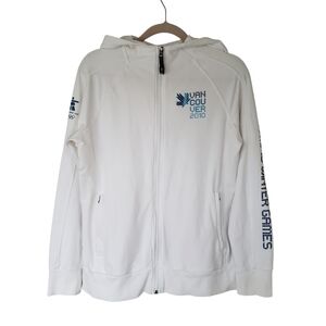 Hudson's Bay Vancouver 2010 Olympic Games Hoodie Jacket White Zip Front